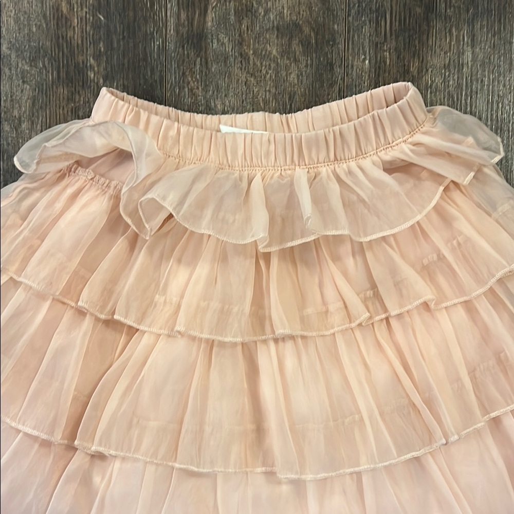 Elegant Peach Ruffled Skirt - Picture 2 of 8
